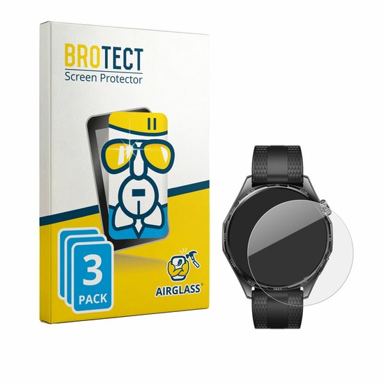 BROTECT screenprotector verpakking met 3 stuks en een smartwatch met band.