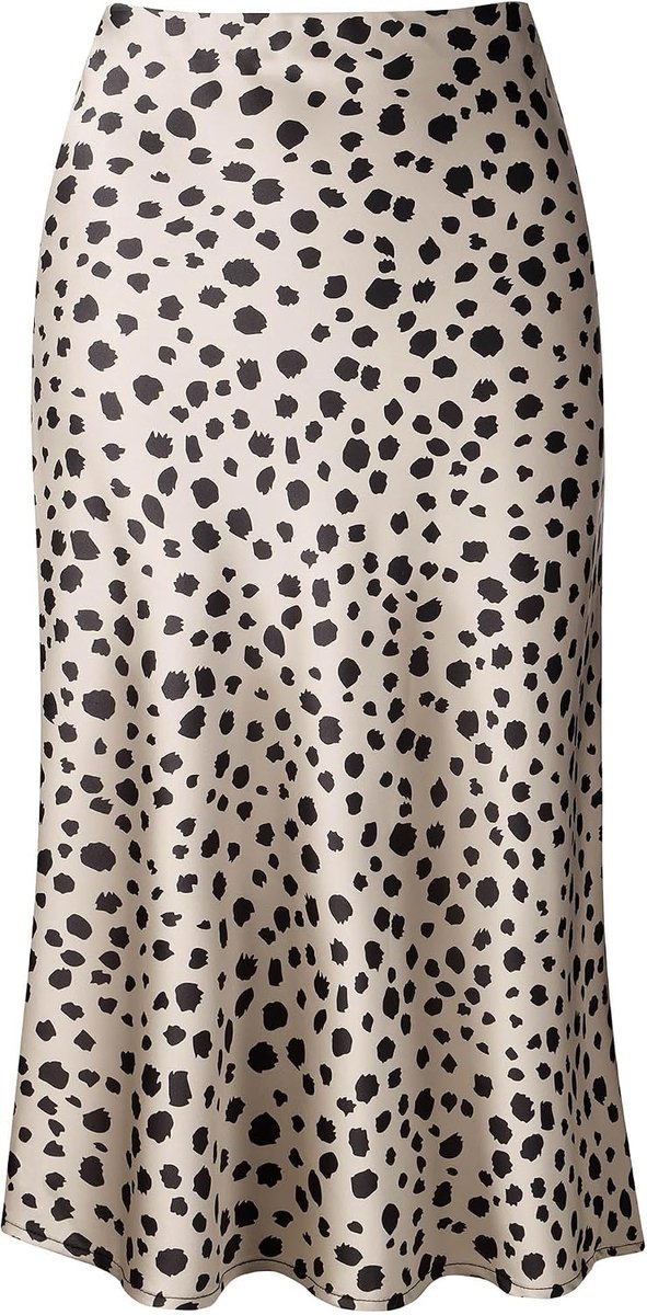 Comefohome Damesrok, midi-rok, lange rok, zomer, verborgen elastische taille, casual luipaardrok, midi-rok, zomerrok, luipaardrok