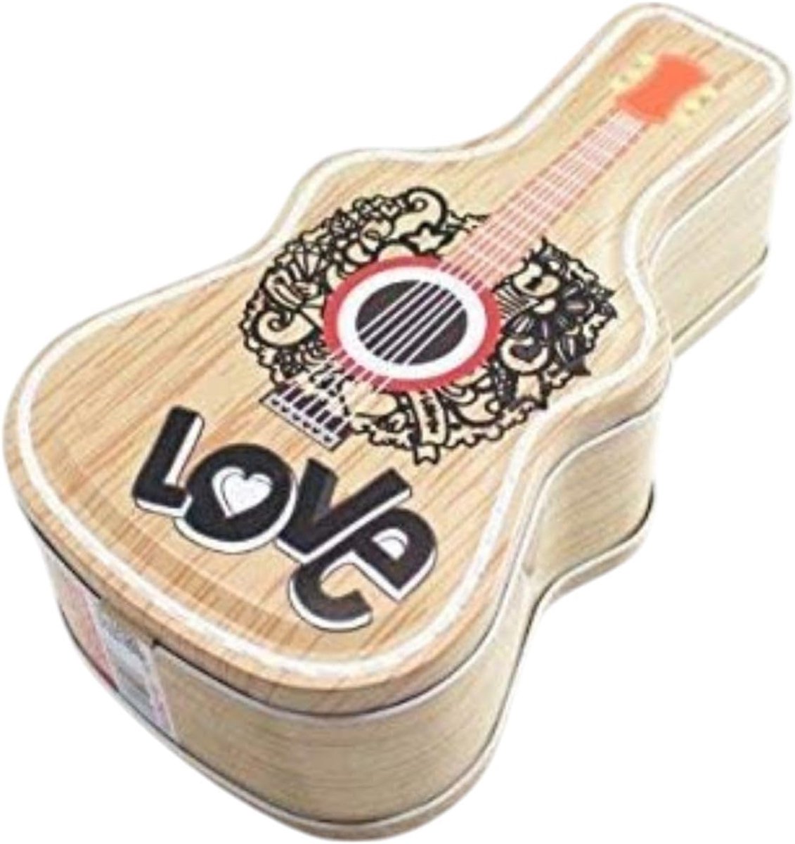 Spaarpot van metaal, vorm van een gitaar met slot, grappige spaarpot, groot formaat voor jongens en meisjes (hout)