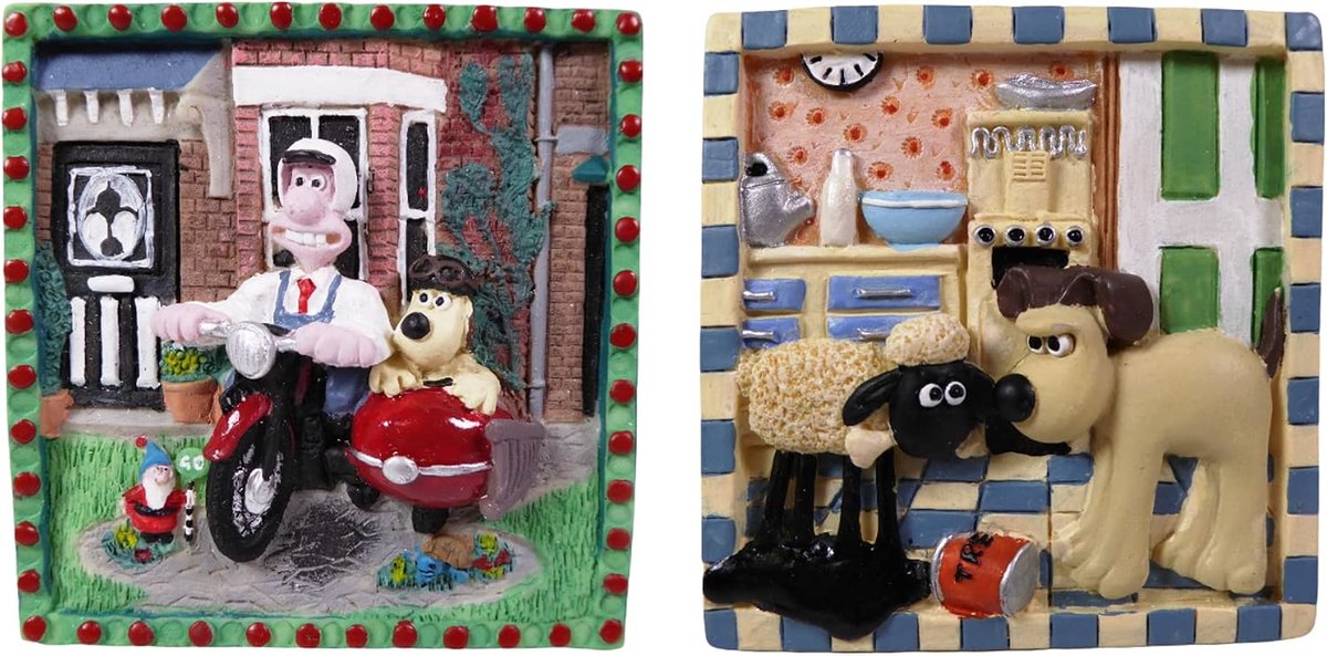 - Lot 2 Frames Shaun het Schaap + Wallace en Gromit - 8x8 cm Cartoon Decoratie