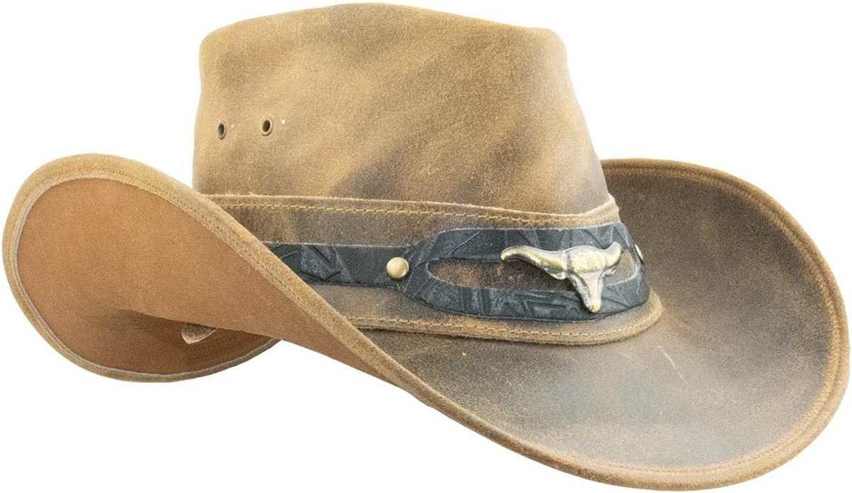 Jungle Ontario Outdoor Western leren hoed Australië cowboy lederen hoeden rijhoed uniseks