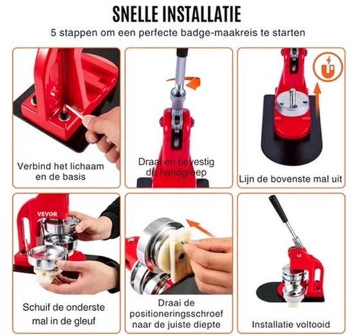 Button Maker - Button Maker Machine - Buttons - Badge Maker - Button Machine - Pin Maker - 58MM - 500st Button Parts