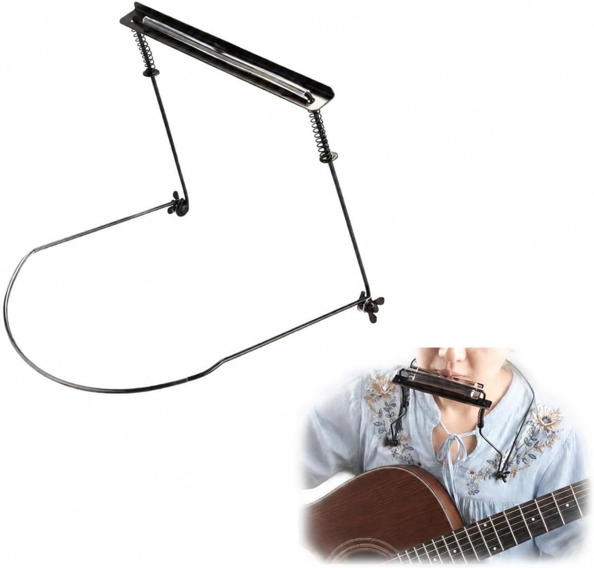 mondharmonica houder metalen hals houder mondharmonica houder met 10 gaten verstelbare nekklem van metaal om op te hangen aan de hals