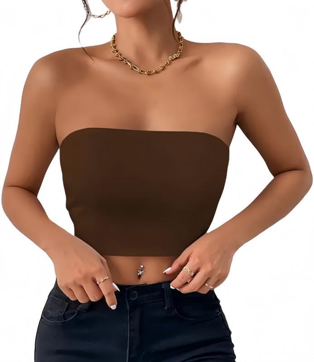 Top voor Vrouwen Zomer Strapless Crop Tops Sexy Mouwloze Bandeau Vest Topjes Zonder Vulling Dames Basic Rekbaar Slank Passend Rugloze Y2K Top Casual Uitgaansoutfit
