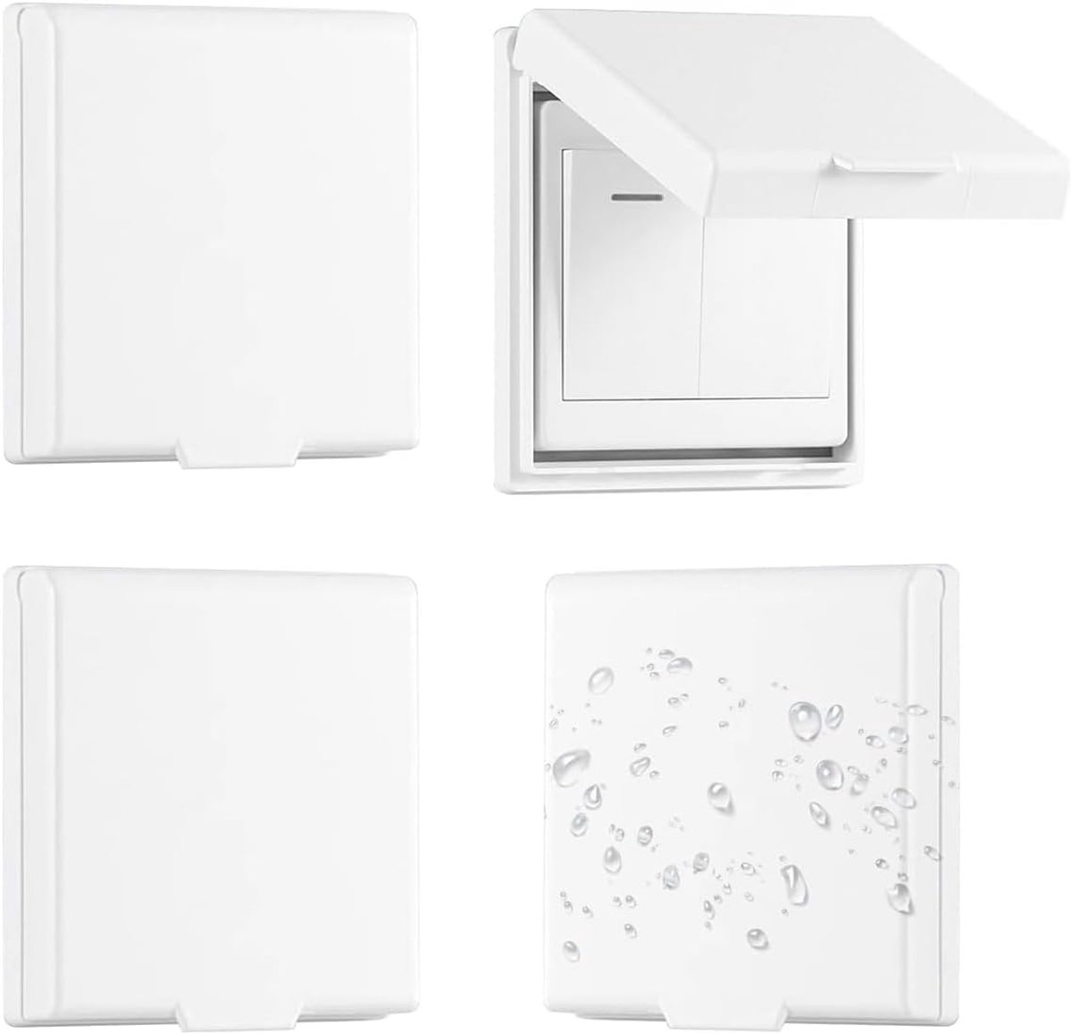 Stopcontacten, waterdichte afdekking, type 86, waterdichte elektrische stekkerafdekking, afdekking voor wandschakelaar voor badkamer, huis, buiten