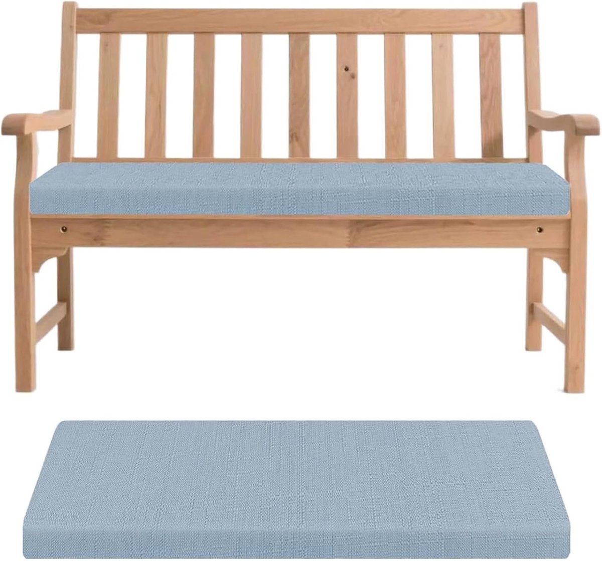Generisch Bankauflage- Abnehmbarem Sitzkissen Banks, rutschfeste Gartenbank Auflage Waschbar Sitzauflage für Innen Outdoor Fensterbank Couch ban k Eckbank Auflagen,Light Blue,200x45x5cm