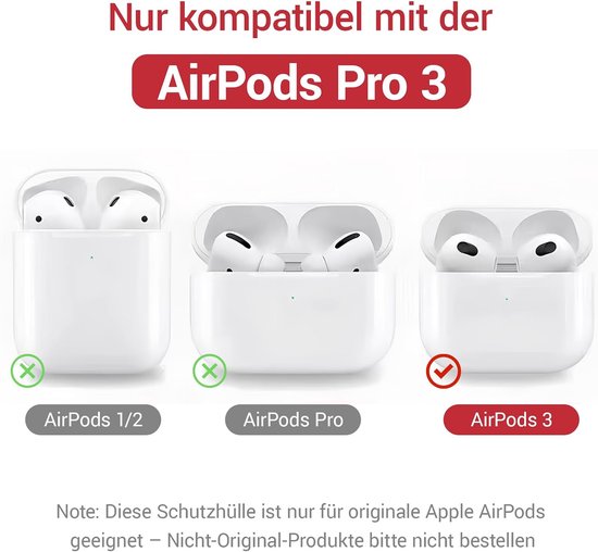 Hoes, stenen siliconen cassette, hoes voor Pro 3 met instelbare anti-verlies sleutelhanger, stootvast hoofdtelefoon-accessoire voor vrouwen en mannen — afbeelding 2