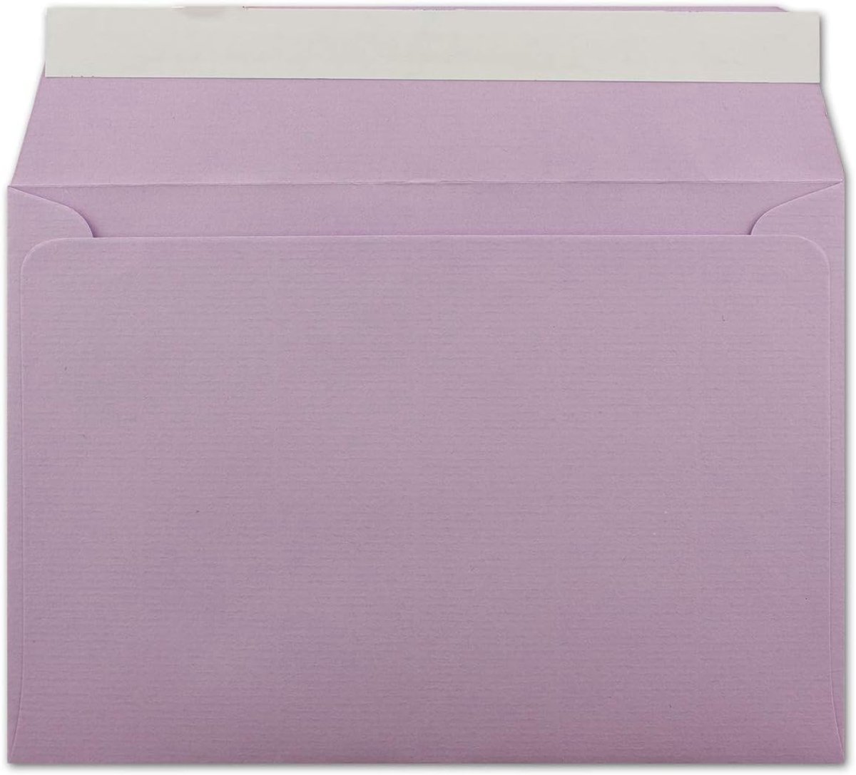 50 geribbelde enveloppen DIN C6 Lila - 11,4 x 16,2 cm - 100 g/m² post-envelop zonder venster zelfklevend met verwijderbare strip - Colours-4-You
