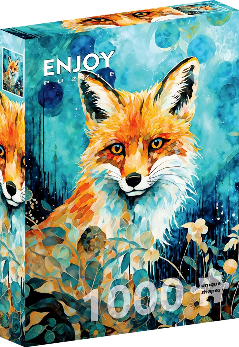 Enjoy Puzzle Red Fox on Blue (1000).