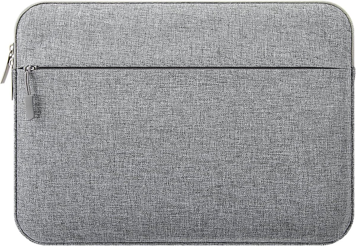 15,6 Inch Laptop Sleeve Case Compatibel met 15,6" Chromebook Notebook, Slanke Schokbestendige Gewatteerde Laptophoes Tas met Zak voor Vrouwen Mannen, Grijs