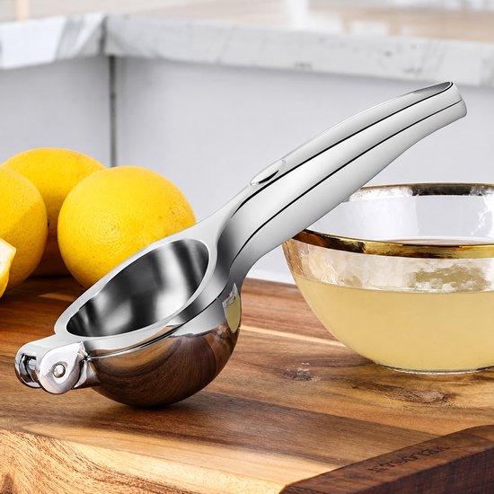 Kaiyaya - Citruspers 1 stuk - Handmatig & maximale sapopbrengst - Metaal, RVS - Citroenpers, Limoenpers - Keuken, Bar - Zilver, 7,9 inch van kaiyaya — afbeelding 5