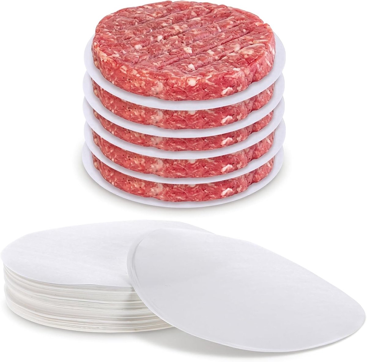 Perkamentpapier, stevig papier voor hamburgers en taartjes, voor het scheiden van taarten met antiaanbaklaag, voor het persen van hamburgers, gehakt, invriezen of