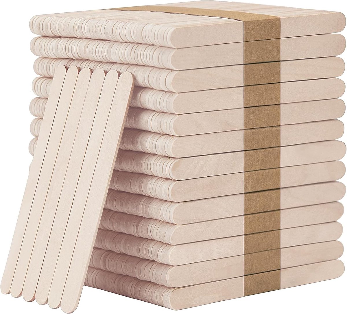Houten Spatula en IJsstokjes Set van 1000 Stuks, Ideaal voor Knutselen en Bakken, 114×9×2mm