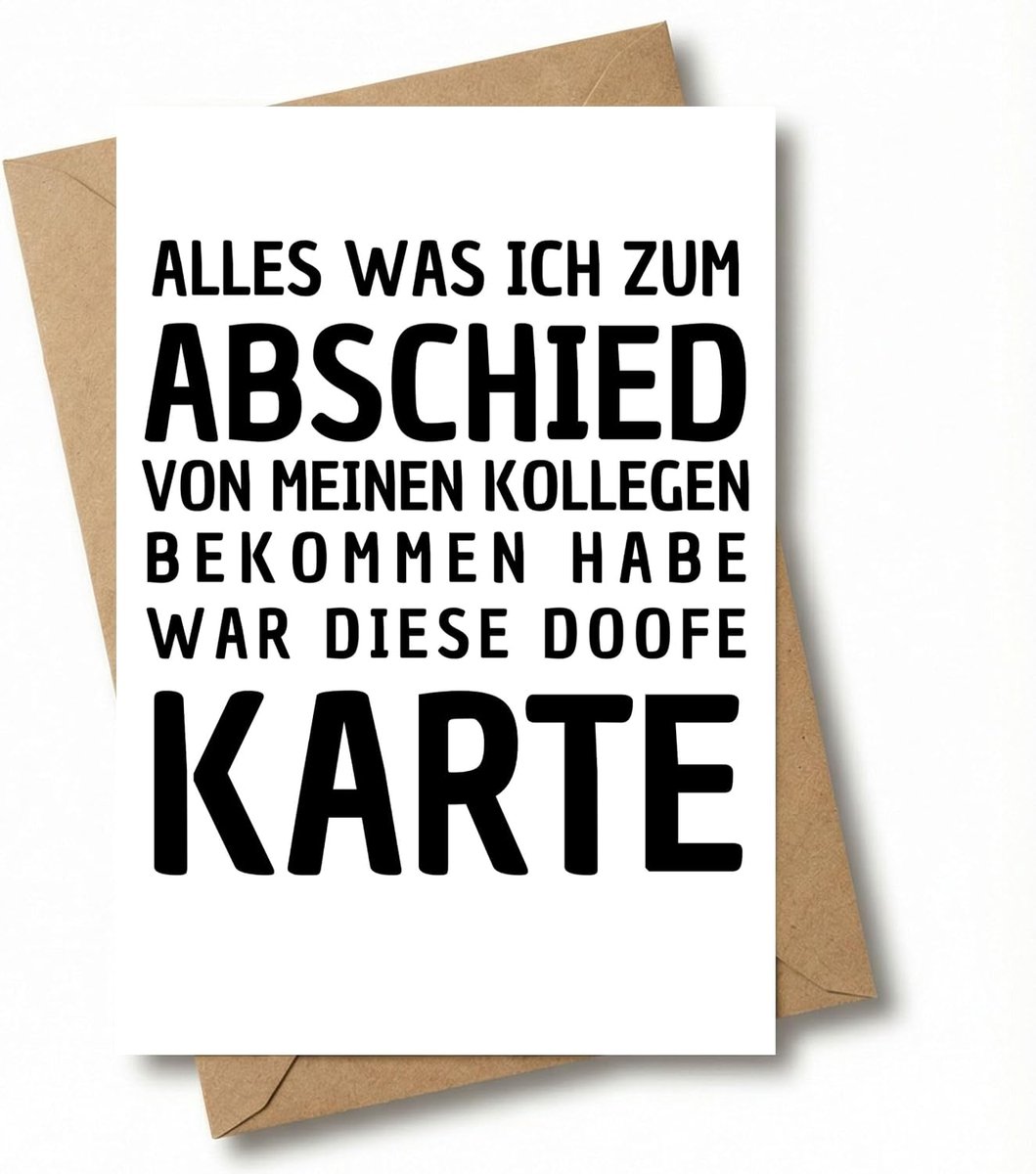Afscheidskaart voor collega met envelop - Grappige klappert voor pensioen, retraite & jobwissel - Afscheidscadeau voor werknemer & collega (Doofe Kaart)