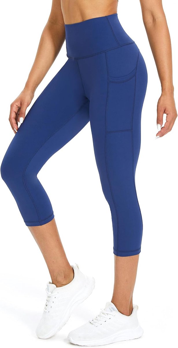 Leggings voor dames, 3/4 joggingbroek met zakken, sportbroek voor dames, 3/4 ondoorzichtig, fitnessbroek, leggings voor dames