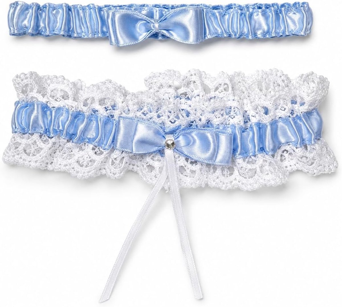 Bruidsjarretel voor Bruiloft, Versierd met Lint en Strik en een Elegant Gedeelte van Glitter, Bruidsjarretel Cadeau, Huwelijksgeschenk