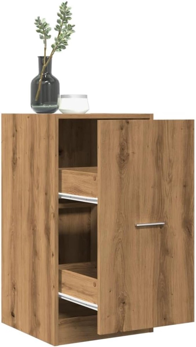 Apothekerskast, niskast, nisrek, kastje, staande kast, artisan-eiken, 40 x 41 x 77,5 cm, houtmateriaal