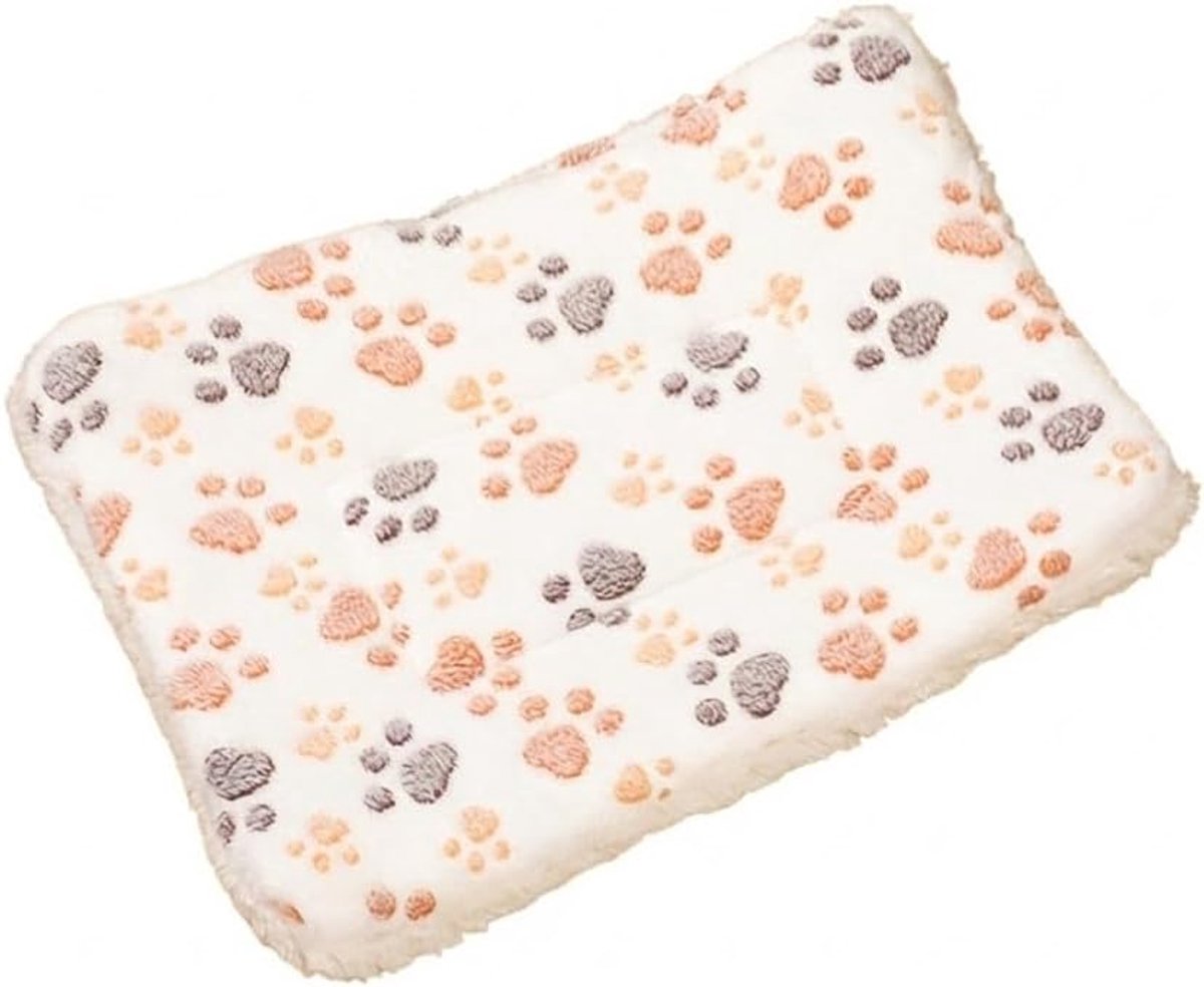 Hondenbed, wasbaar kussen, omkeerbare zachte en warme mat voor kleine honden, katten en puppy's, XL, wit