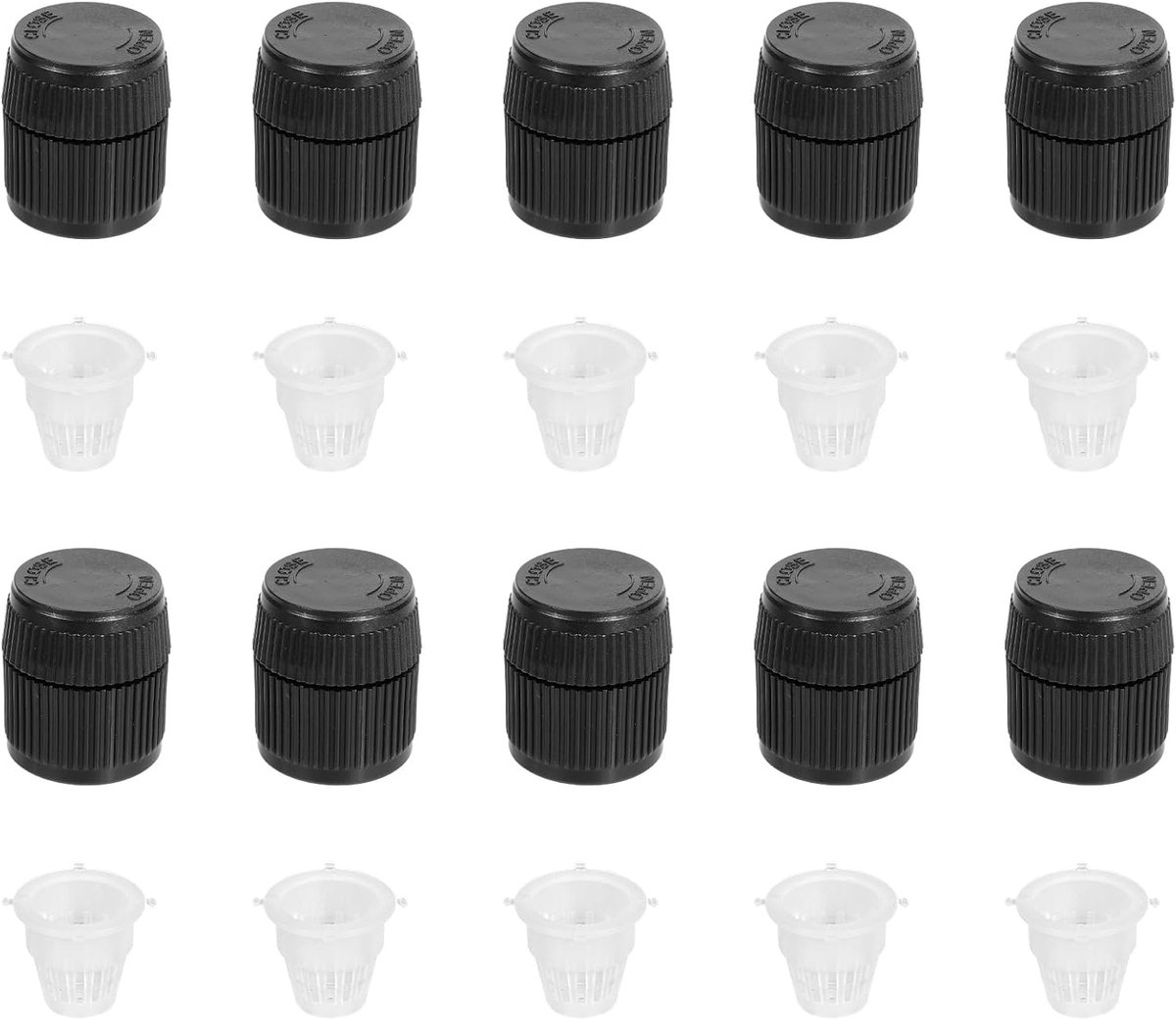 10st Struiksproeierkoppen voor 3cm, Instelbare Waterstroom Struiksproeierkop Paddenstoel Irrigatiesproeiers met Buitendraad met 10 Filters voor Boomtuinbewateringssysteem