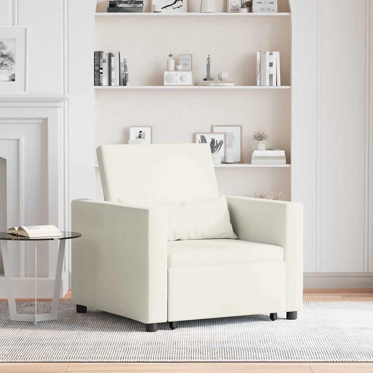 3-in-1 slaapbank, crèmefluweel, slaapbank, dagbed, slaapbank voor woonkamer, logeerkamer, kleine woningen