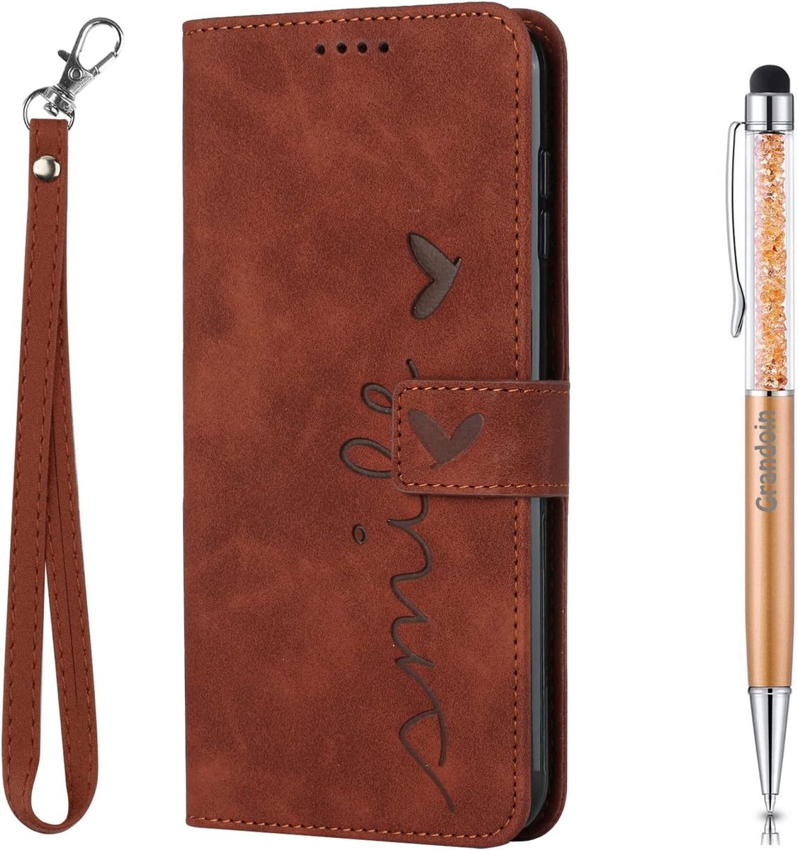 Compatibel met Samsung Galaxy A33 5G hoes, mobiele telefoonhoes Samsung A33 5G, PU-leer, flip, klappbaar, magnetisch [standfunctie] [kaartvakken] beschermhoes voor Samsung A33 5G tas (bruin)