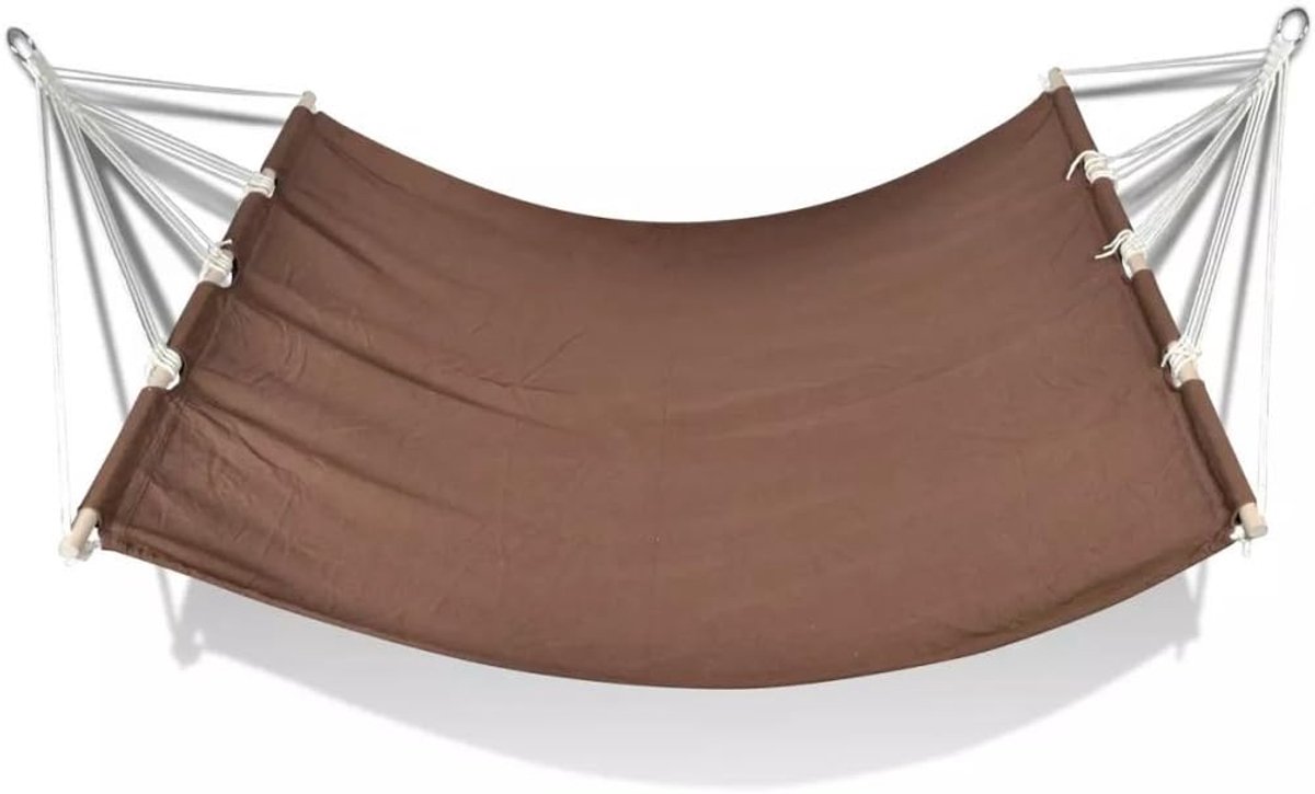 Hangstoel, hangmat, met bruine stang, 210 x 150 cm