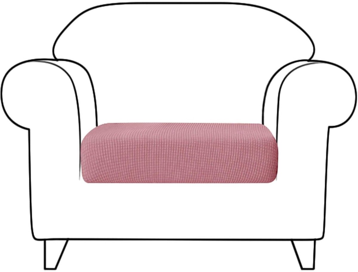 Bank kussenhoes voor 2 kussens bank,bankkussen meubelbeschermer 1 stuk polyester spandex zitkussenhoes met elastische onderkant hoes voor stoel-roze-1-zits