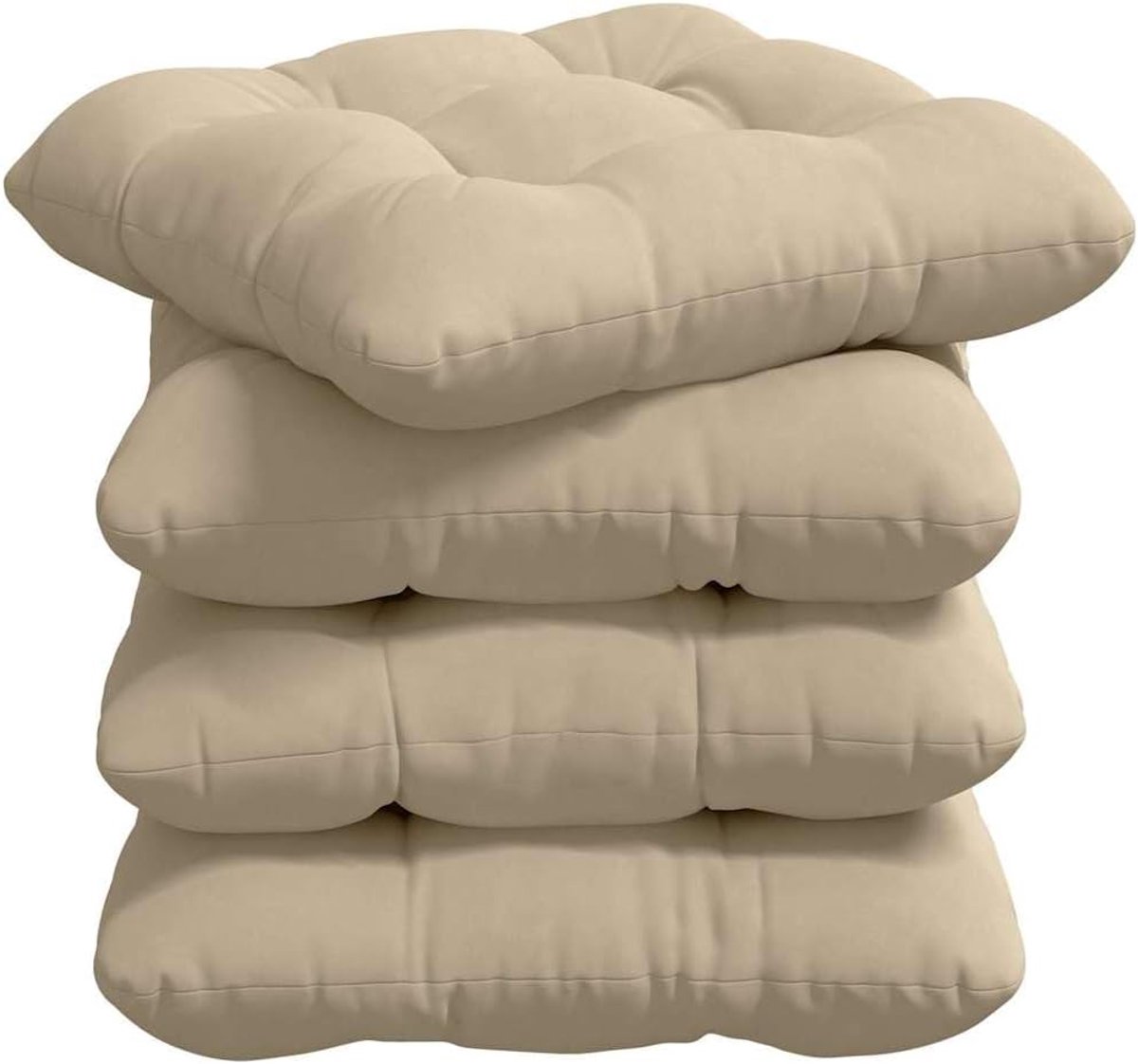 4 stuks, crème, 40 x 40 cm, van microvezelstof, machinewasbaar zitkussen met afneembare hoezen, voor bank, stoel en thuiskantoor