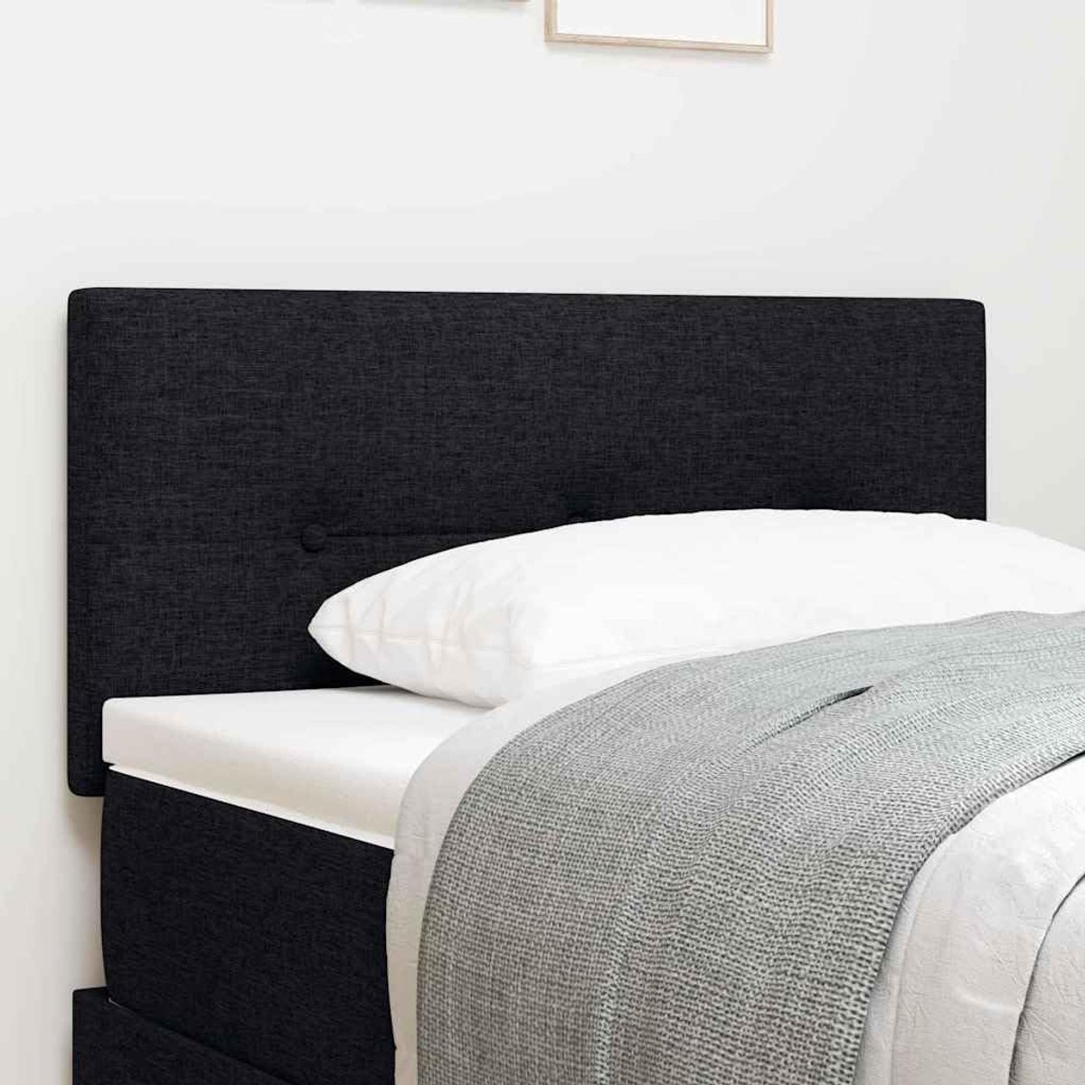 Led-hoofdeinde met ledstrips, zwart, 80 cm, polyester, verstelbare hoogte en robuust houten frame voor moderne slaapkamer