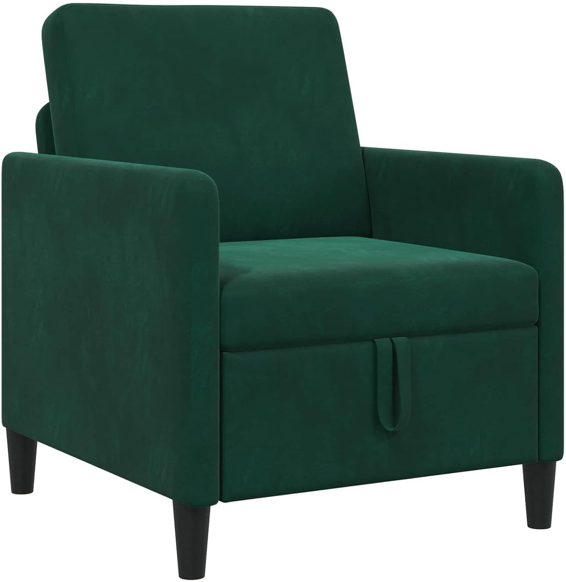 Bank met opbergruimte, donkergroen, 72 x 78 x 87 cm, polyester
