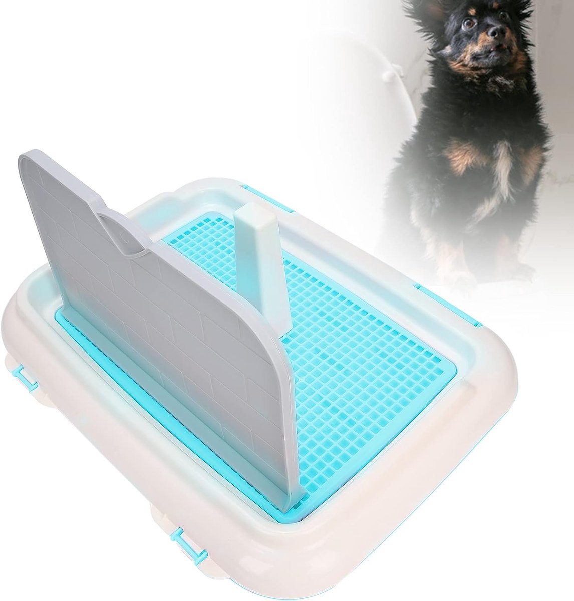 Hondentoilet Indoor, Cat Potty Fence Puppy Toilet Hundeklo Hundetoilette Valptoalett Indoor Puppy Training Hondenpotje Tray Scheduled PlasbakBlue (Blauw)