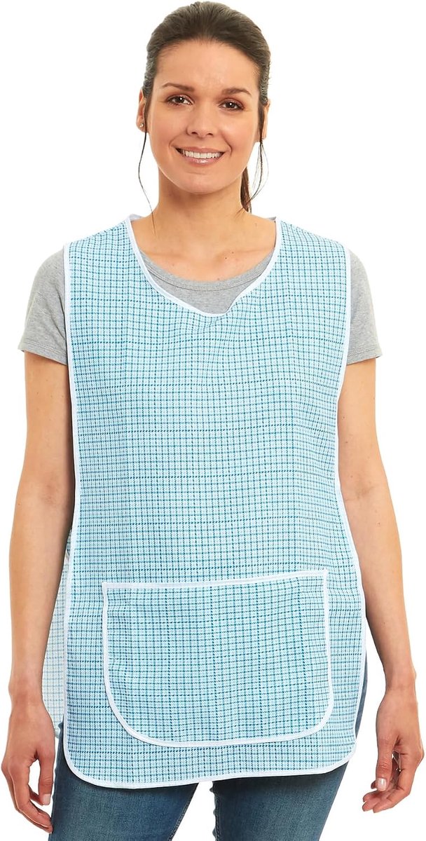 Hondentand ontwerp met biezen tabard schort overall voorvak stijlvolle tabellen voor vrouwen casual schorten voor vrouwen om te gebruiken in huis, keuken, restaurants, coffeeshops, UK Made