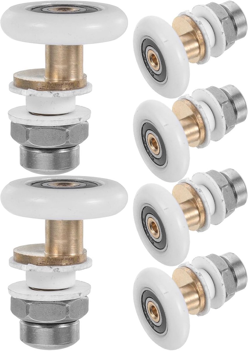 6 Stuks Delige Douchedeurrollen voor Badkamer Universele Nylon Wieltjes voor Glazen Schuifdeuren Soepele Geschikt als Vervangende Rollers voor Onderzijde Douchecabine
