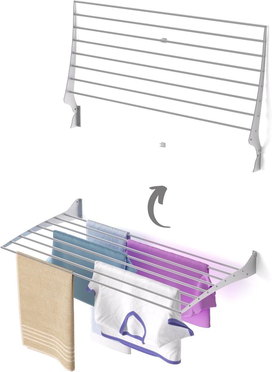 Fold, wanddroogrek, inklapbaar ruimtebesparend, 100 cm