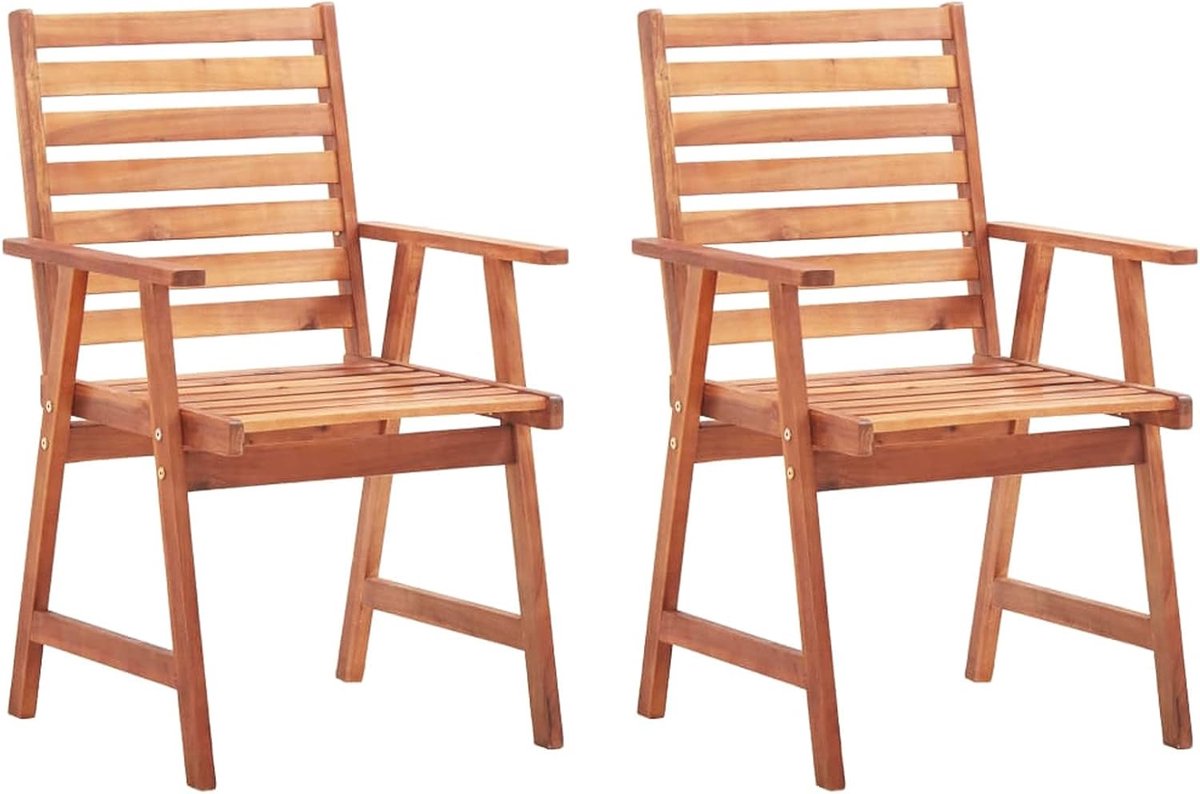 Eetkamerstoelen voor buiten met kussens, 2 stuks, massief acaciahout, stoelen, eetkamerstoelen, tuinstoelen, buitenstoelen, tuinstoelen, buitenstoelen, tuinstoelen, buitenstoel, J3064325