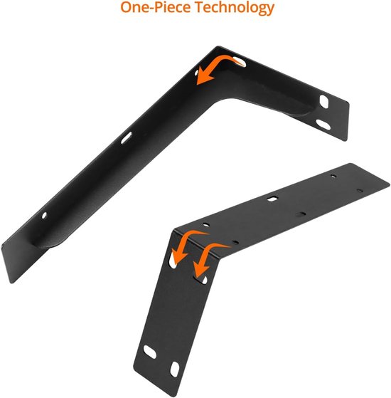 4-delige metalen wandplanksteunen voor hoeken - 90 graden planksteunen van massief staal - 290 x 145 mm - draagvermogen tot 120 kg - zwart mat - ideaal voor opslag en decoratie — afbeelding 2