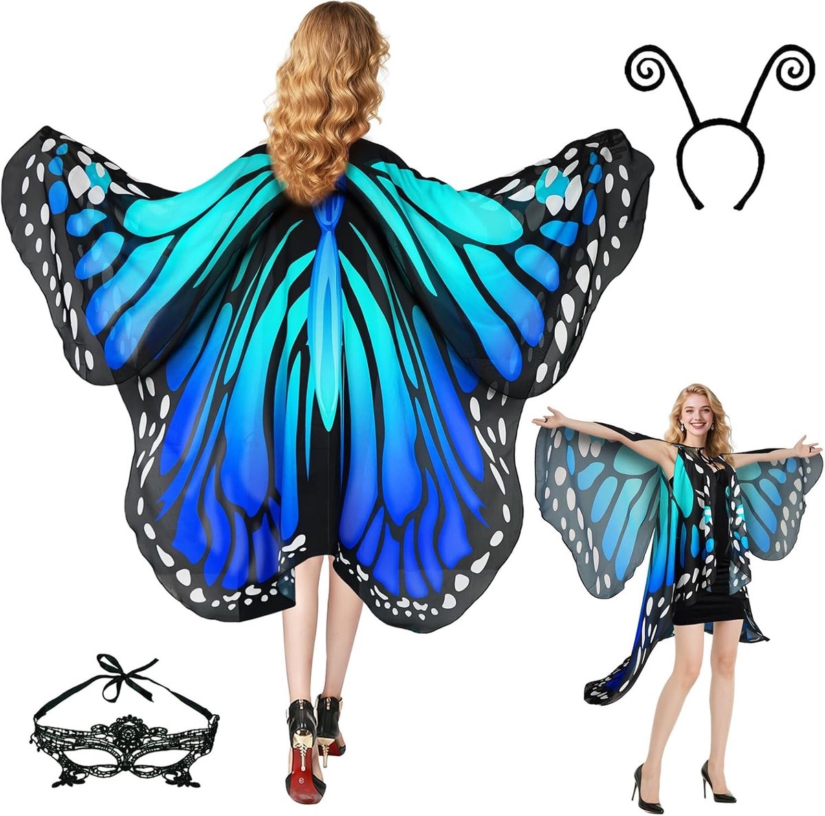 Vleermuis Kostuum voor Dames met Vlindervleugels, Perfect voor Carnaval en Feesten