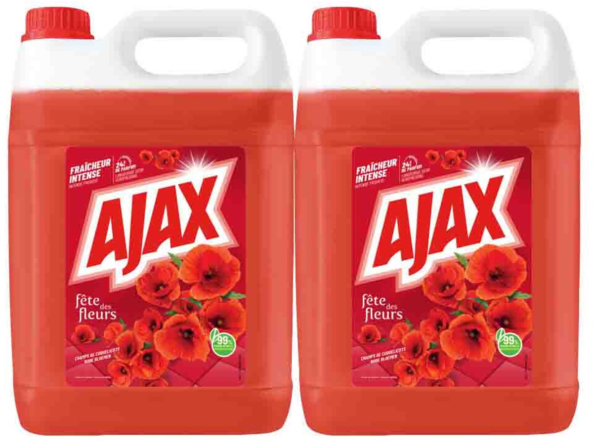 Ajax - Allesreiniger Rode Bloemen - 2 x 5 liter - Voordeelverpakking
