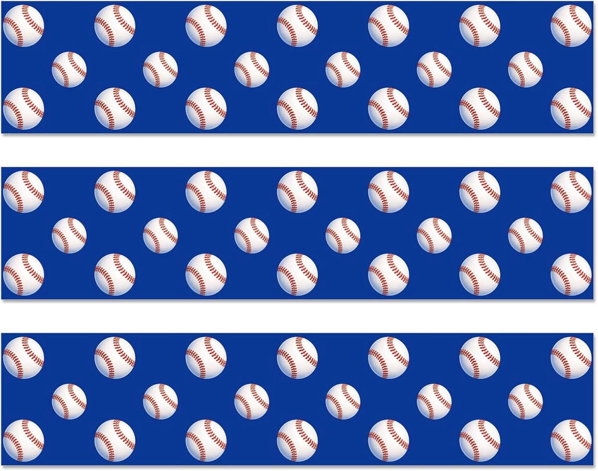 Eetbare Taartranden met Honkbalmotief, 28x6,2cm Voorgesneden Eetbare Decoratiestrips voor Verjaardagen Sportfeesten en Andere Festiviteiten