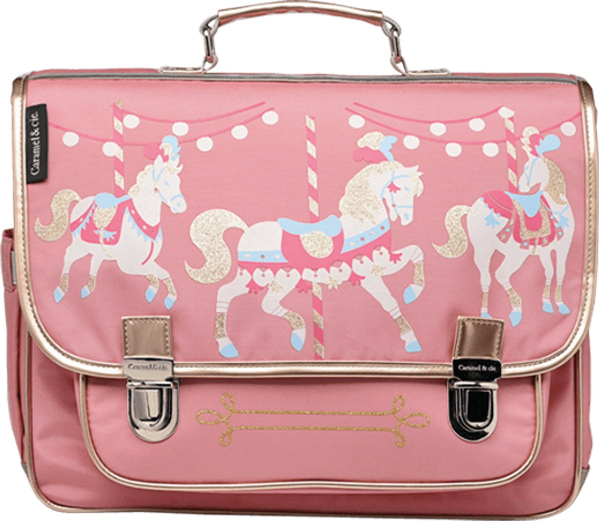 Caramel & Cie Boekentas/Schooltas Carrousel - Roze