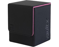 Vault X Exo-Tec® Trading Card Deck Box met Bovenopening 80+ – Kaarthouder en Opbergdoos – Zwart/Roze