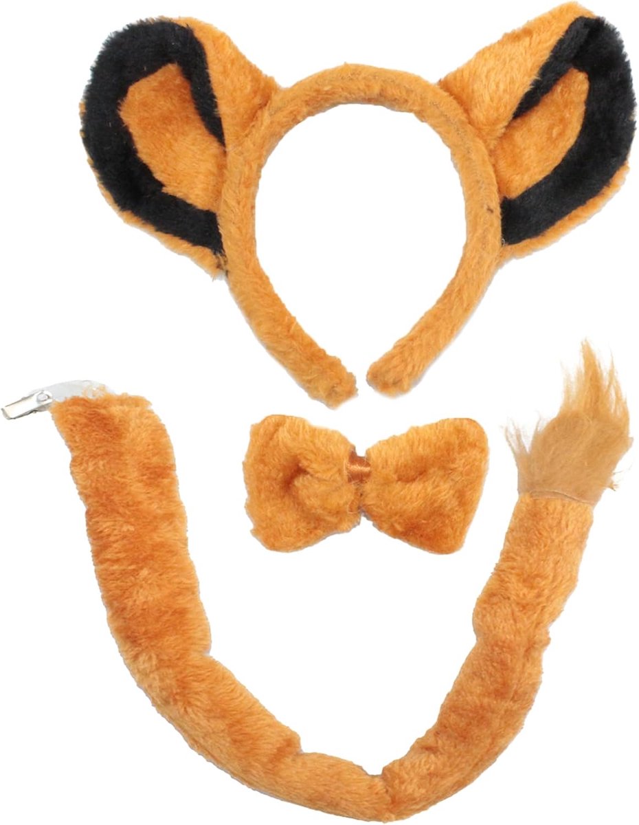 3-delige leeuwenset voor dames, leeuwenkostuum, Simba-kostuum, leeuwenkostuum, leeuwenkostuum, heren, dierenfeest, Halloween, cosplay, carnaval