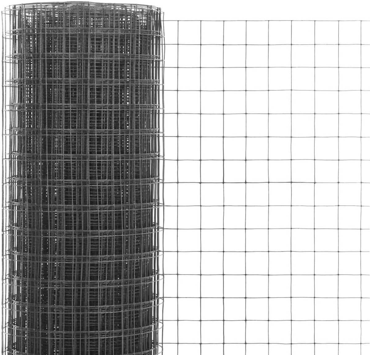 Tidyard draadgaas gaas met PVC-coating - hondenhek kattenhek kippengaas, grijs, 1 m hoogte, 10 m rol, maaswijdte: 12 x 12 mm, draaddikte 0,8 mm
