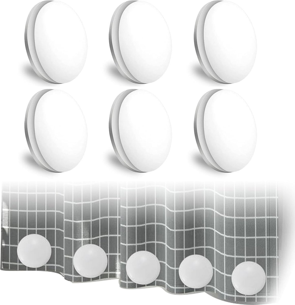Dailygoods- Gordijngewichten 6 Paar - Sterke Magneten - Waterdicht - Douchegordijngewichten - Tafelkleed - 4 cm - Veilig en Betrouwbaar