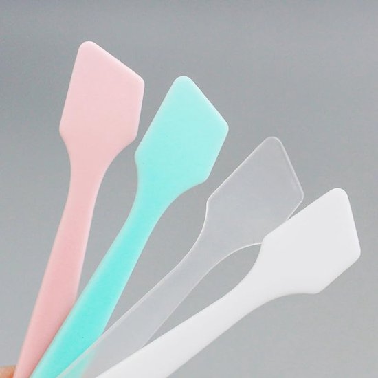 60 stuks cosmetische spatel voor gezichtsmasker, kleine crème lepels, plastic puntlepel, wegwerp make-up monstergereedschap voor mixen, monsters, waxen, lotion beauty gezichtsmasker spatel — afbeelding 4