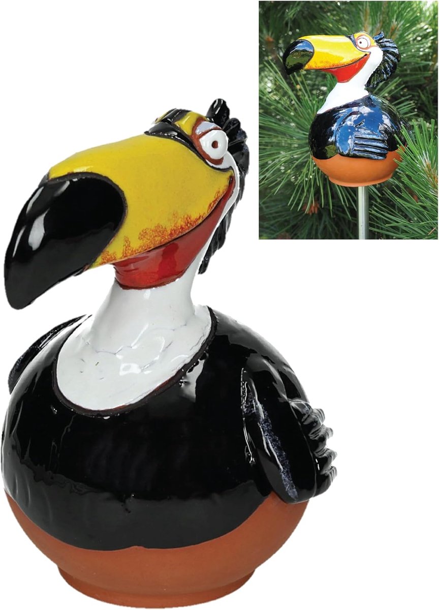 Tuindecoratie, toekan-gazonsteker, outdoor-beeld, perfect, uniek cadeau voor tuiniers, vrouwen, mannen, tuingeschenken, handgemaakt, vorstbestendig