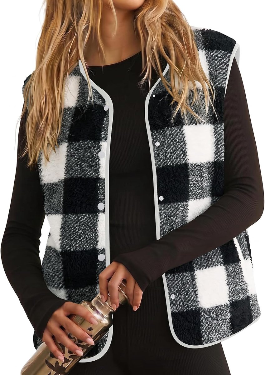 Teddy Fleece Gilet voor Vrouwen UK Dames Bodywarmer met zakken Button Down Klassieke Fit Mouwloos Vest Jas