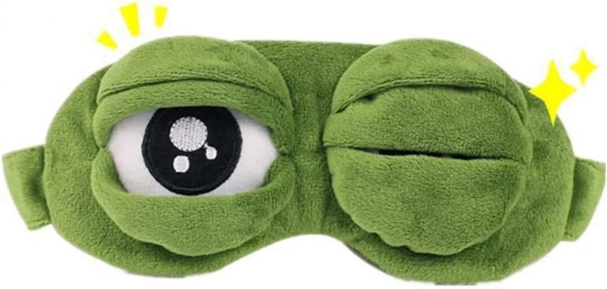 Kikker Slaap Oogmasker - Groen 3D Cartoon Ooglapje Voor Reizen - Grappige Creatieve Slaapmasker