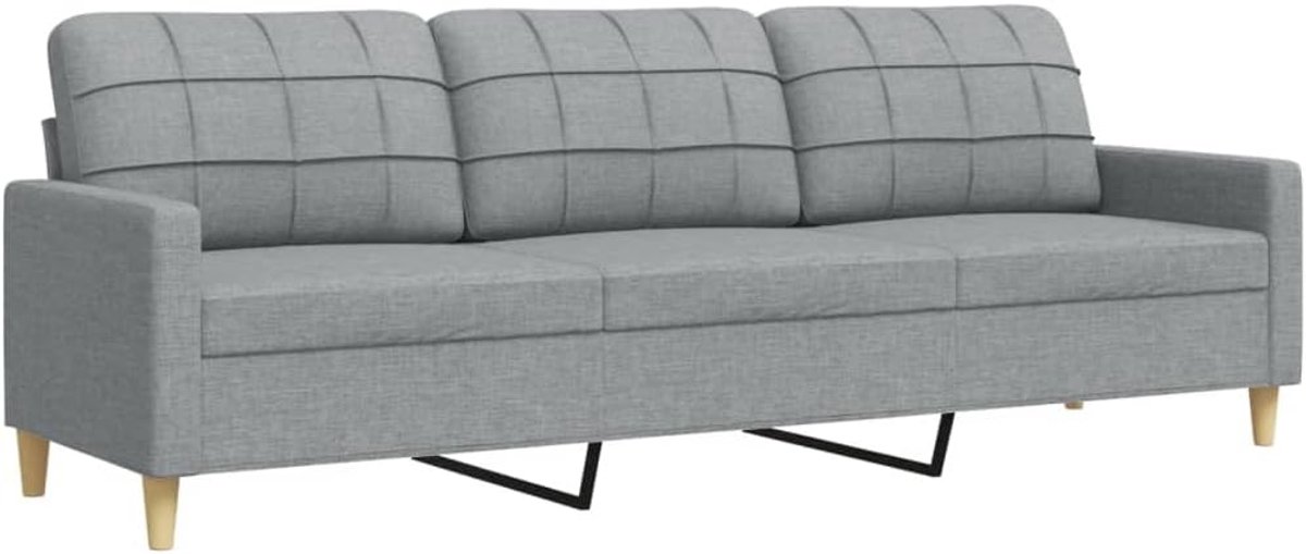 3-zitsbank, loungesofa, gestoffeerde bank, slaapbank, bedbank, gastenbank, moderne bank, 3-zitsbank, gestoffeerde meubels voor woonkamer/slaapkamer/logeerkamer, lichtgrijs, 210 cm, stof