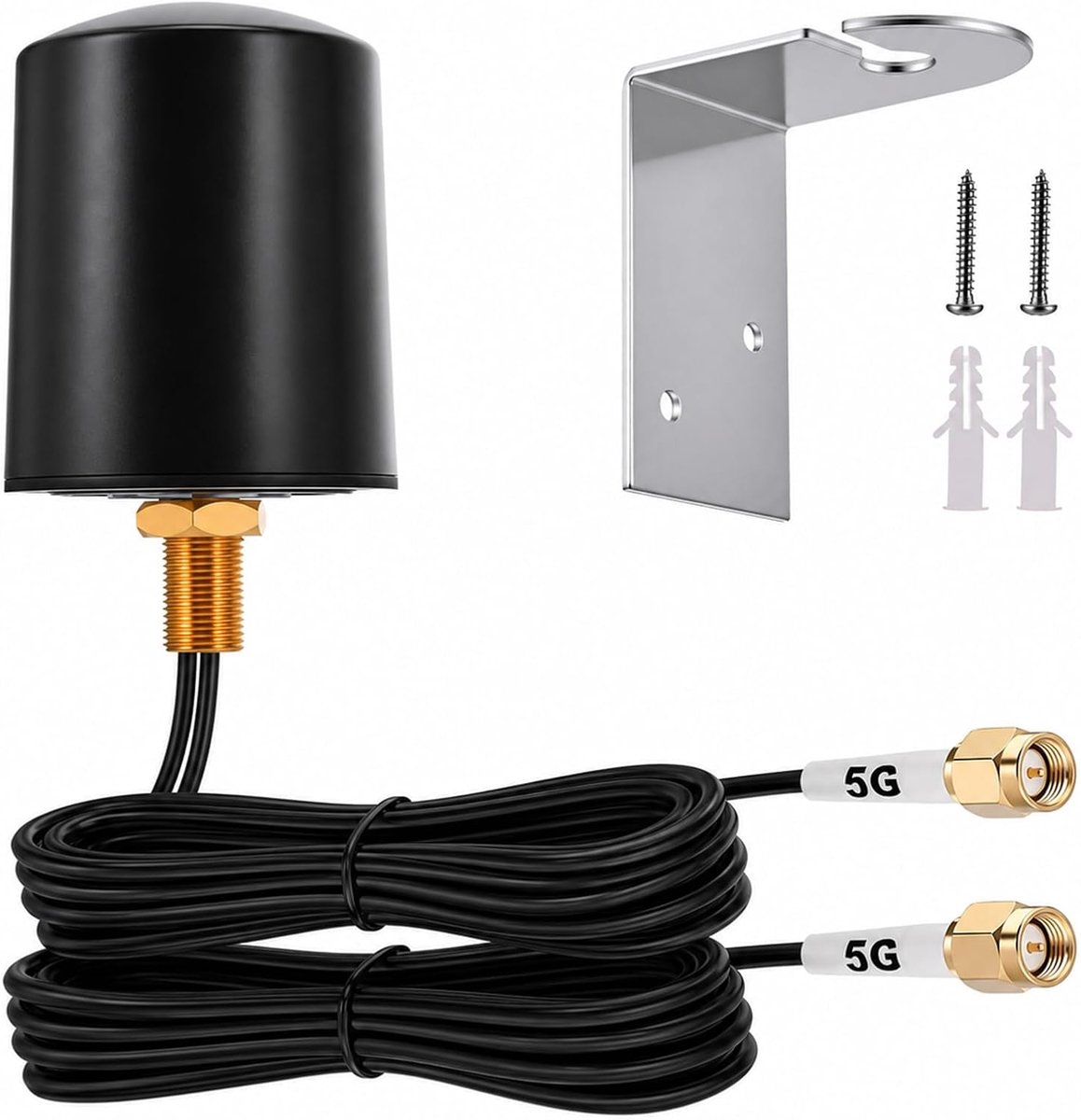 5G combi-antenne 2.4G 433MHz GPS antenne SMA, 2-in-1 5G LTE antenne met GPS-ontvangst voor router, modem, outdoor, voertuig